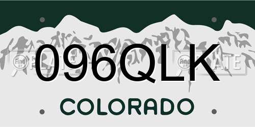 096QLK Colorado License Plate