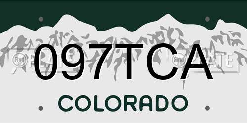 097TCA Colorado License Plate