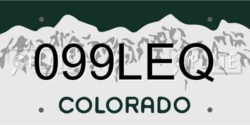 099LEQ Colorado License Plate