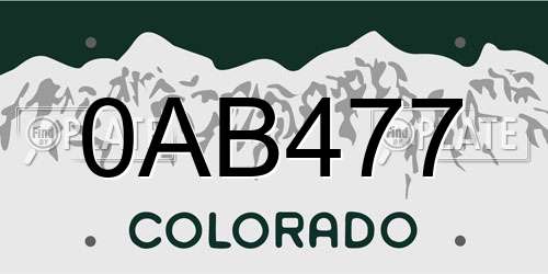 0AB477 Colorado License Plate