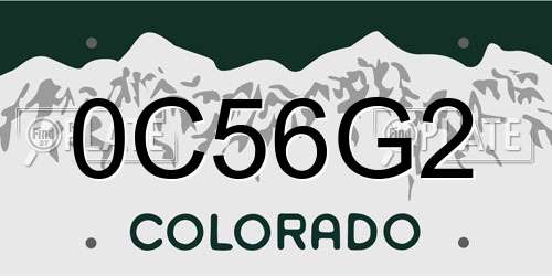 0C56G2 Colorado License Plate
