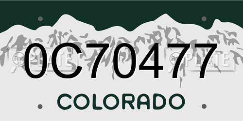 0C70477 Colorado License Plate