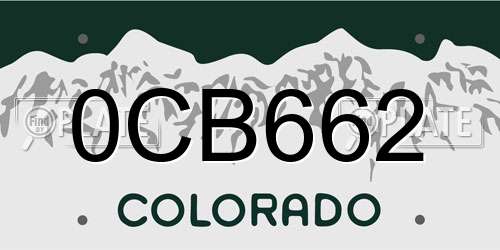 0CB662 Colorado License Plate