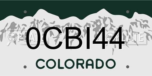 0CBI44 Colorado License Plate