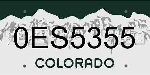 0ES5355 Colorado License Plate