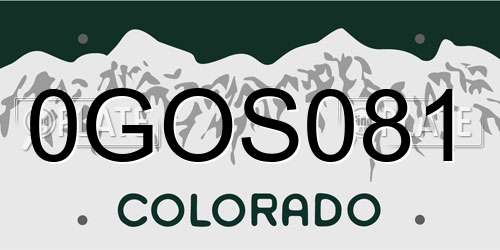 0GOS081 Colorado License Plate