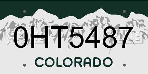 0HT5487 Colorado License Plate