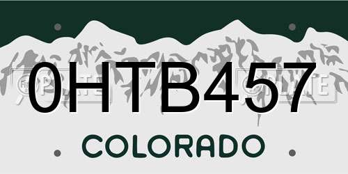 0HTB457 Colorado License Plate