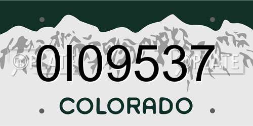 0I09537 Colorado License Plate