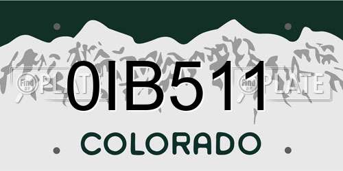 0IB511 Colorado License Plate