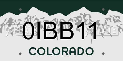 0IBB11 Colorado License Plate