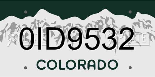 0ID9532 Colorado License Plate