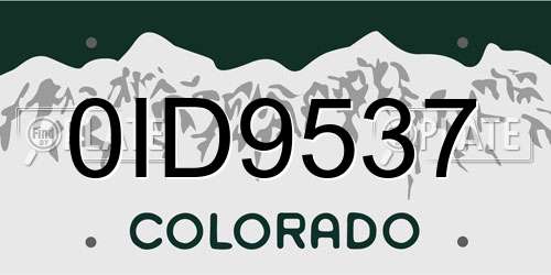 0ID9537 Colorado License Plate