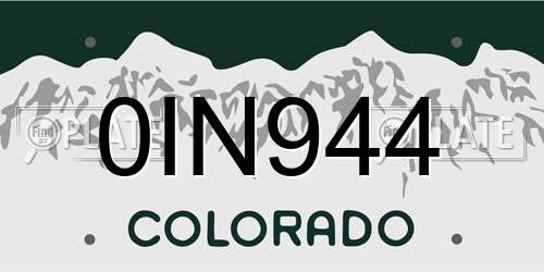 0IN944 Colorado License Plate