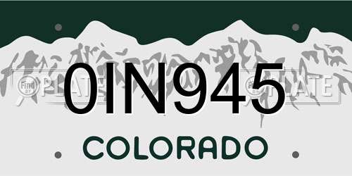 0IN945 Colorado License Plate
