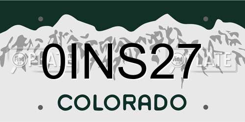 0INS27 Colorado License Plate