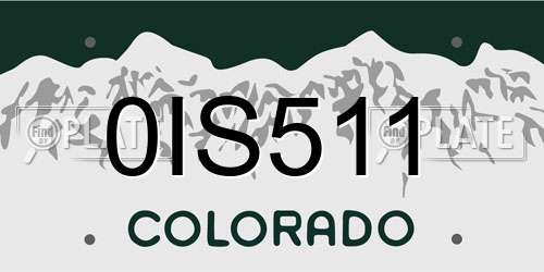 0IS511 Colorado License Plate