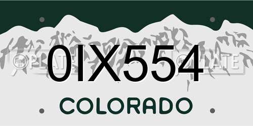 0IX554 Colorado License Plate