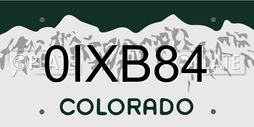 0IXB84 Colorado License Plate