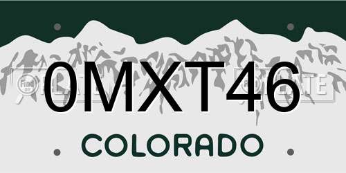 0MXT46 Colorado License Plate