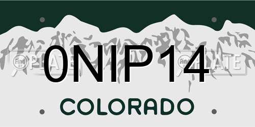 0NIP14 Colorado License Plate