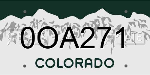 0OA271 Colorado License Plate