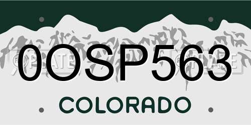 0OSP563 Colorado License Plate