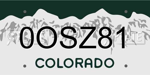 0OSZ81 Colorado License Plate