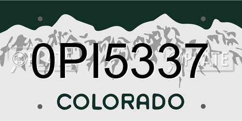 0PI5337 Colorado License Plate