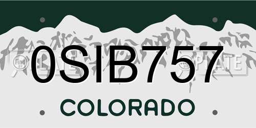 0SIB757 Colorado License Plate