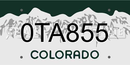 0TA855 Colorado License Plate