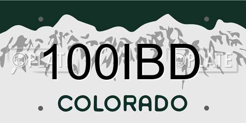 100IBD Colorado License Plate