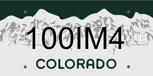 100IM4 Colorado License Plate