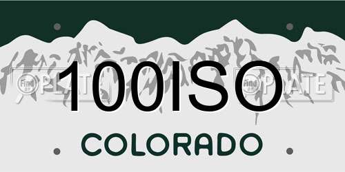 100ISO Colorado License Plate