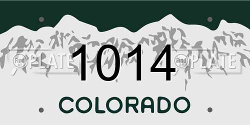 1014 Colorado License Plate