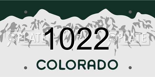 1022 Colorado License Plate