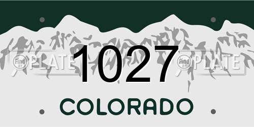 1027 Colorado License Plate