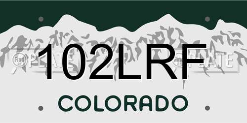 102LRF Colorado License Plate
