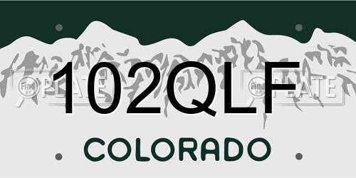 102QLF Colorado License Plate