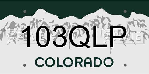 103QLP Colorado License Plate