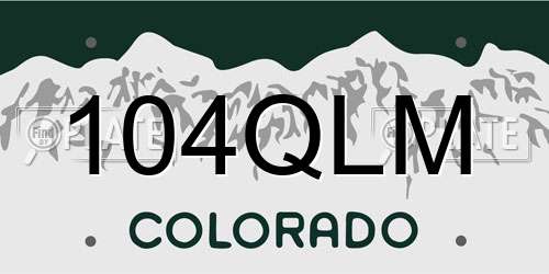 104QLM Colorado License Plate
