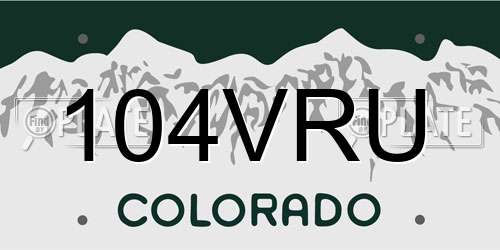 104VRU Colorado License Plate