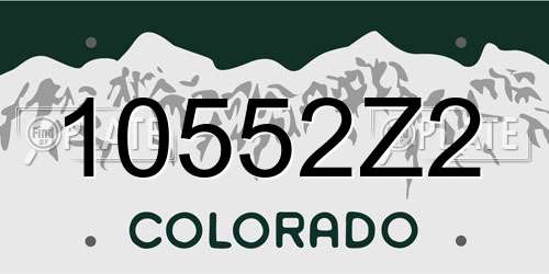 10552Z2 Colorado License Plate