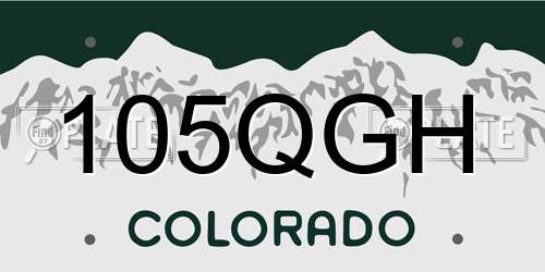 105QGH Colorado License Plate
