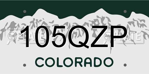 105QZP Colorado License Plate