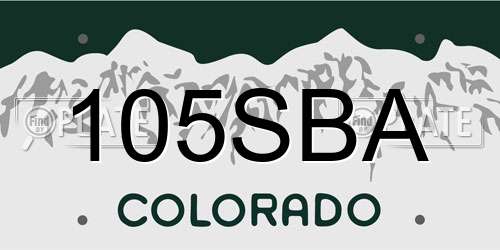 105SBA Colorado License Plate