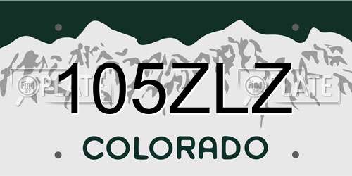 105ZLZ Colorado License Plate
