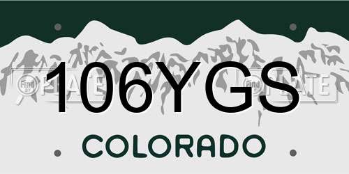 106YGS Colorado License Plate