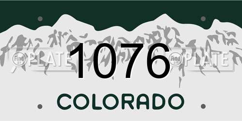 1076 Colorado License Plate