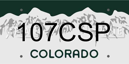 107CSP Colorado License Plate